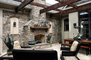 Large Brick Fireplace