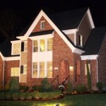 Home exterior at night