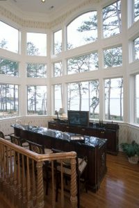 Wall of windows at The Riverfront